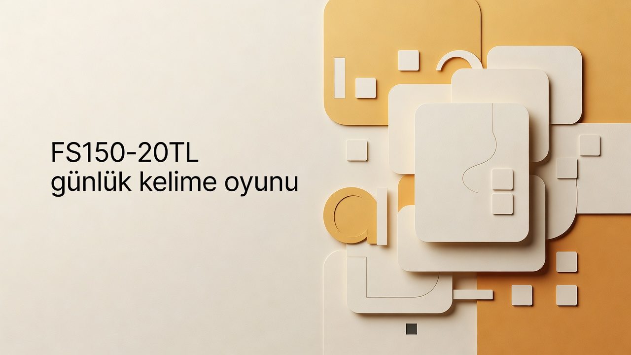 Sarı turuncu tonlarda soyut harf kartları ve bulmaca taşlarından oluşan kolaj
